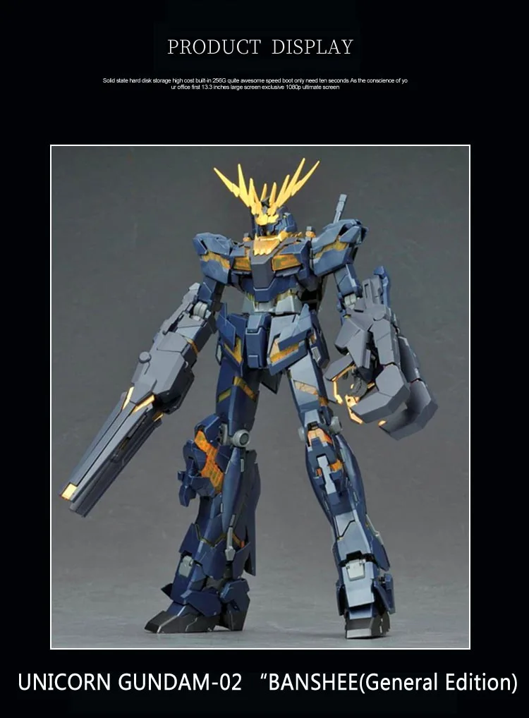 BANDAI MG 1/100 RX-0 Единорог GUNDAM-02 Банши металлическая окраска сборка модель MG черный единорог 2 Фигурки игрушек