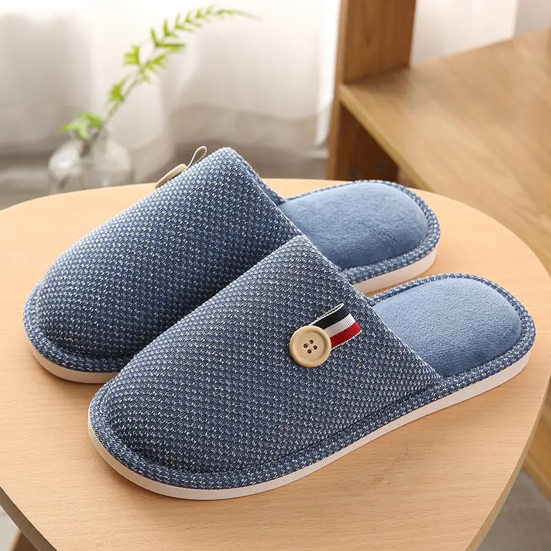 Зимняя домашняя обувь; женские домашние тапочки; теплые плюшевые домашние тапочки с мягкой подошвой для влюбленных; женские шлепанцы без застежки; SH08071 - Цвет: blue