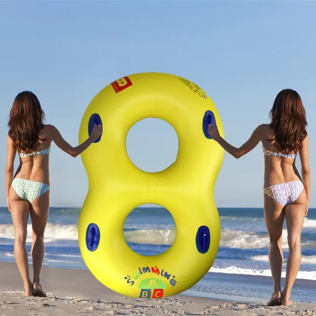 Adult 2 Person Inflatable Double Seat Pool Floats Duo Swim Ring 8 Shape Swim Water Tube Water Fun Drafting Tube