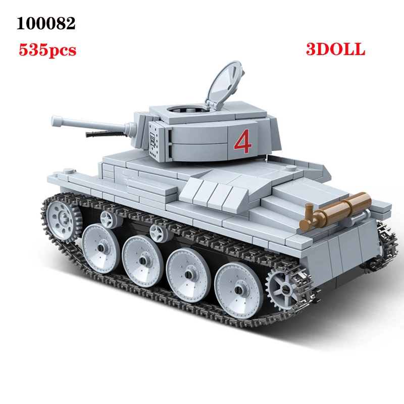 WW2 военный немецкий LT-38 светильник бак оружие солдаты строительные блоки