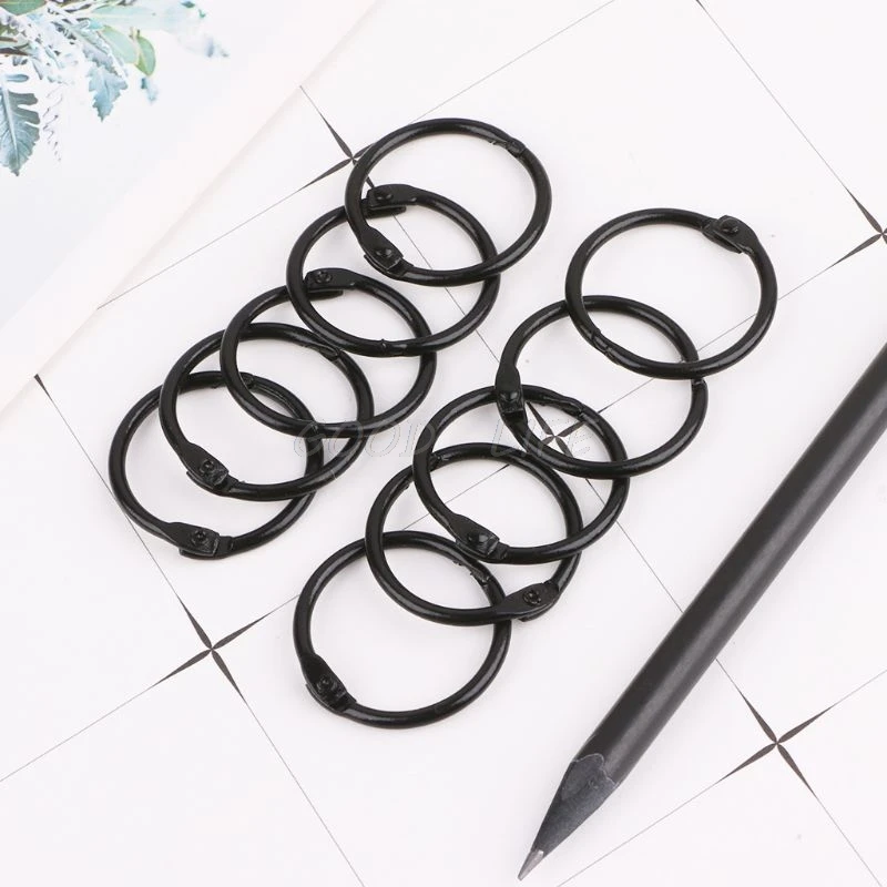 10pcs Metal Loose Leaf Binder Ring Book Hoops DIY Albums School Office Craft Book Binding Hoops Office Binding Supplies