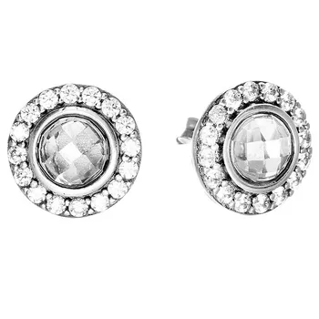 

New 925 Sterling Silver Earring Women Sparkling Legacy With Crystal Stud Earrings For Women Wedding Gift Fine Diy Jewelry