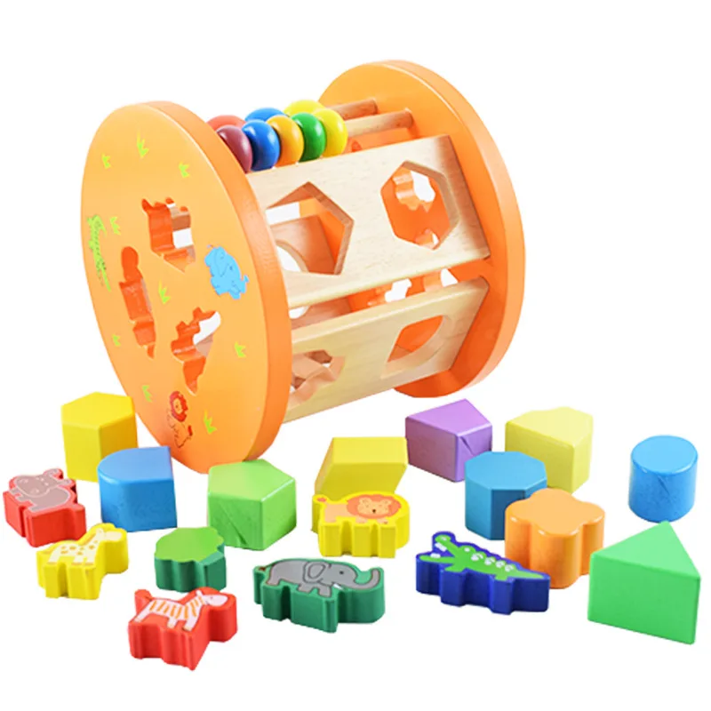 

Children Educational Force Shape Matching Building Blocks Early Childhood Six-sided Box Toy Baby 1-2-3 a Year of Age Wisdom Numb