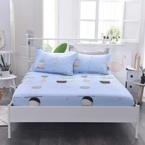 fitted sheet 9 Чистый хлопок, простыня с милой флорой, Твин/Полный/Королева Размер, простыня, набор, цветок Шамса, красочная полоска, детская кровать 36 - Цвет: fitted sheet 9