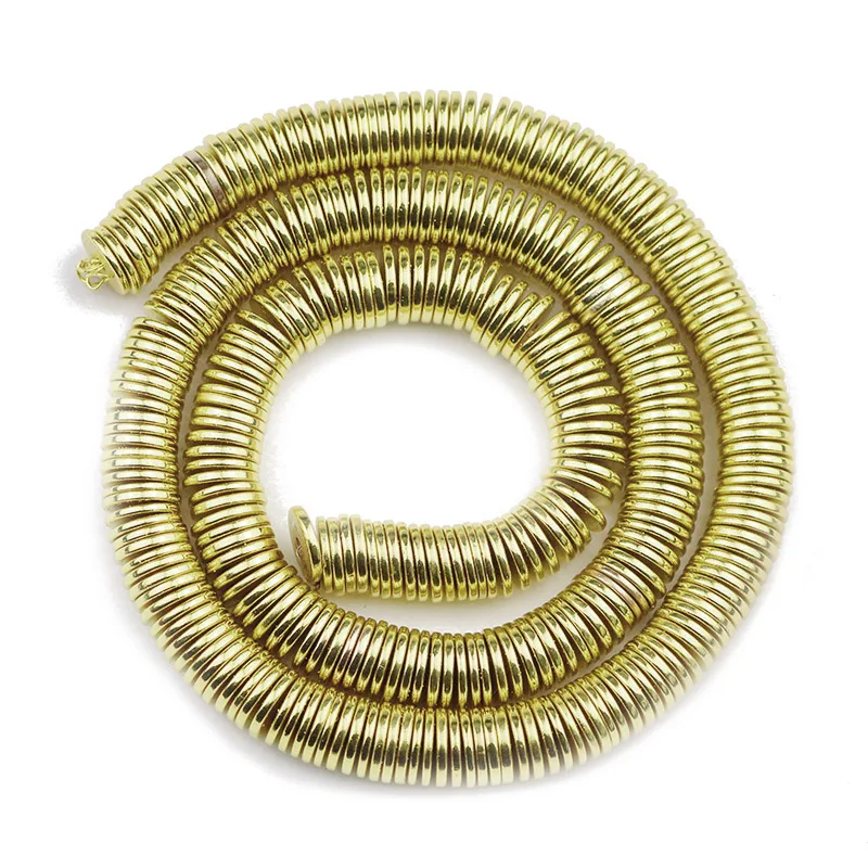 Gold Hematite Flat Round Spacer Beads