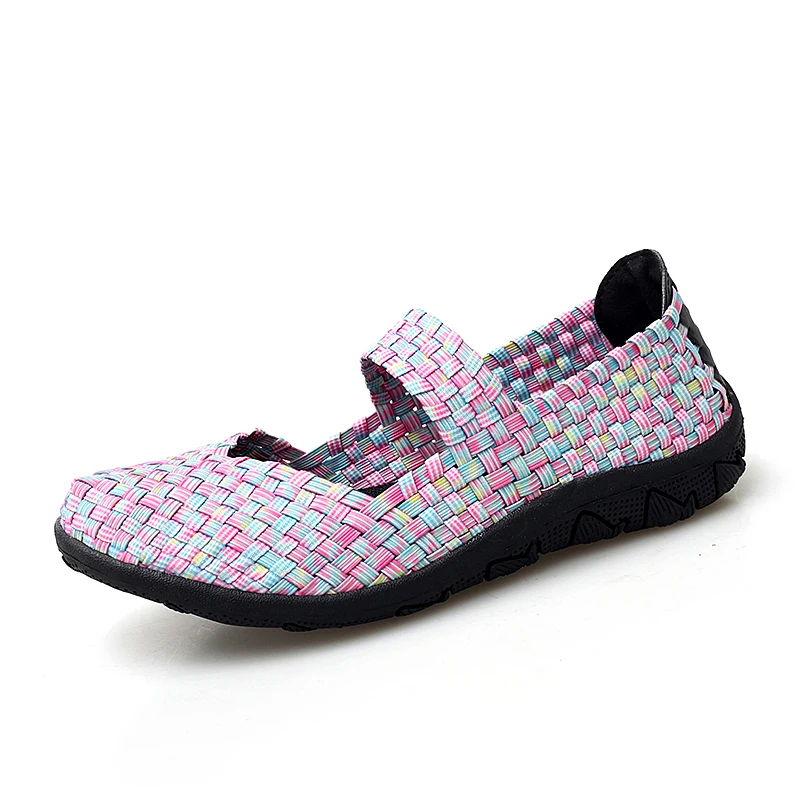 Женская обувь на плоской подошве без застежки; тканые кроссовки mary janes; модная повседневная обувь в винтажном стиле; Ультра легкие женские балетки на плоской подошве; chaussures femme