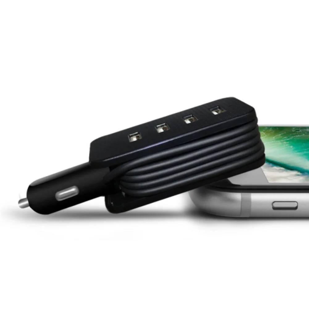 Универсальный автомобильный 4 USB порт зарядное устройство для мобильного телефона прикуриватель адаптер питания