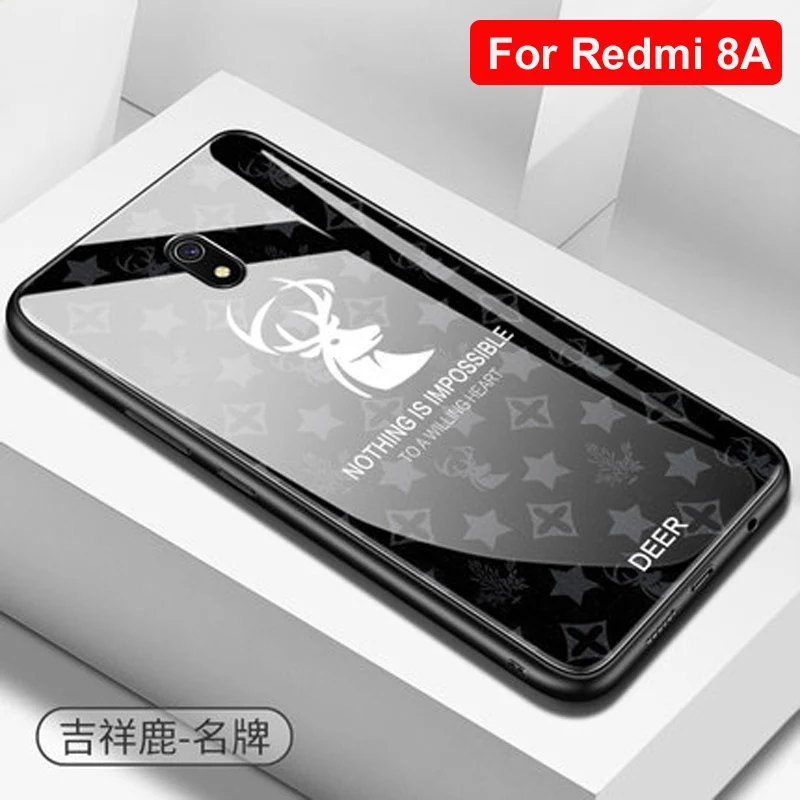 Для xiaomi redmi 8A чехол redmi 8A закаленное стекло+ ТПУ Рамка твердая задняя крышка для xiaomi redmi 8 стеклянный чехол redmi 8 оболочка - Цвет: Redmi 8A