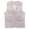 New Casual Loose Cotton Men Vest V-Neck Mesh Zipper Sleeveless Mens Jacket Spring Summer Male Vest With Many Pockets WFY03 ► Photo 2/6