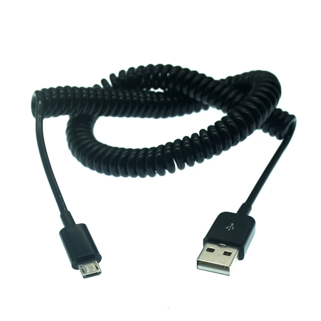 Câble spiralé USB micro USB pour données et chargement