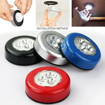 

3LEDs Closet Cabinet Light LED Night Light Touch Sensor Light Kitchen Bedroom Cupboard Wireless Magnetic Corridor Stair Lamps