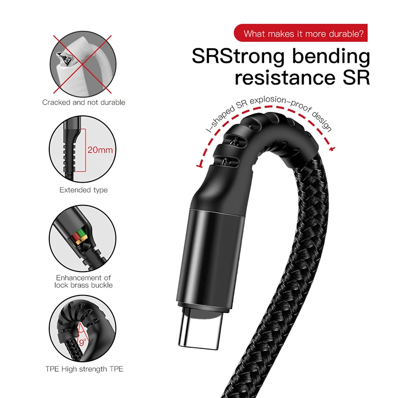Выдвижной пружинный кабель usb type c для быстрой зарядки samsung s8 s9 huawei P20 oneplus xiaomi note 7 usb c кабель зарядного устройства Android