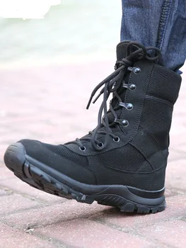 

Summer Hight-Top Breathable 07 Combat Boots Men's Special Forces Military Tactical Canvas Outdoor Training Climbing Boot