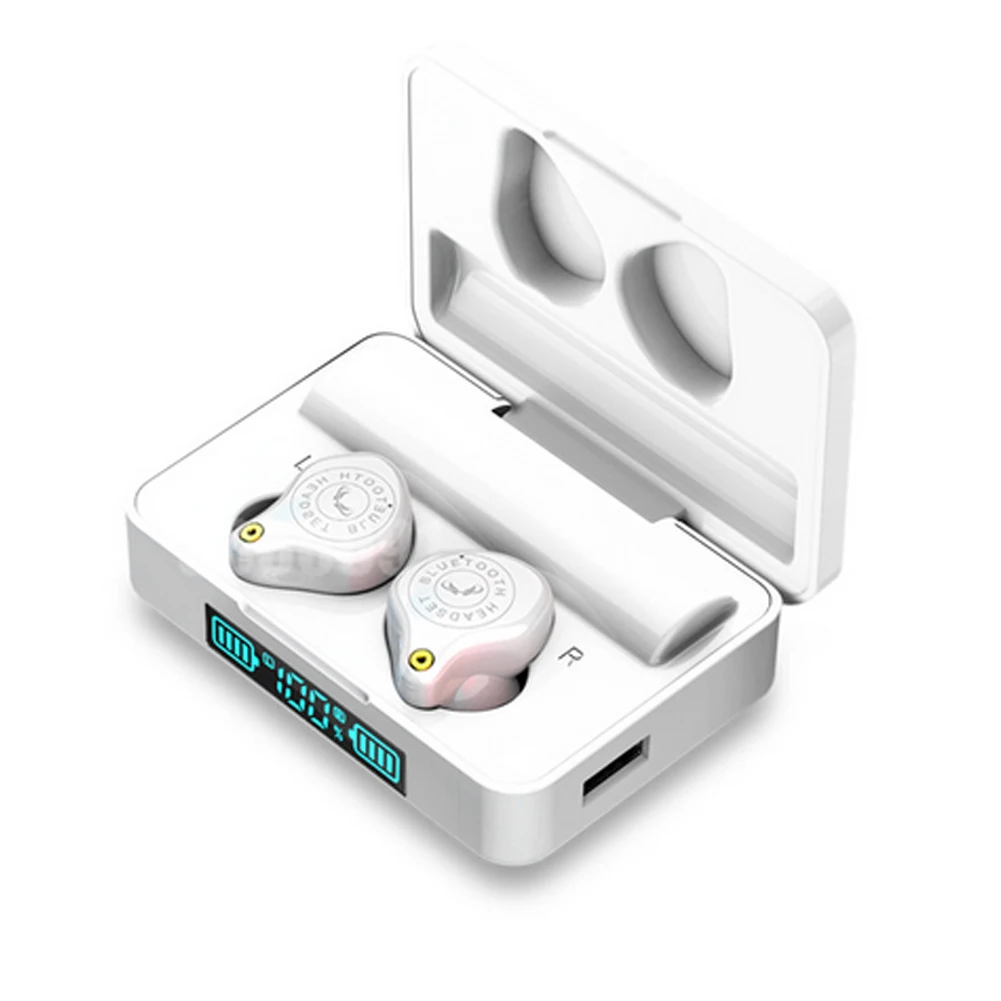 Крутые TWS Bluetooth наушники, мини беспроводная гарнитура, стереонаушники, влагостойкие, с сенсорным управлением, 3600 мАч, внешний аккумулятор