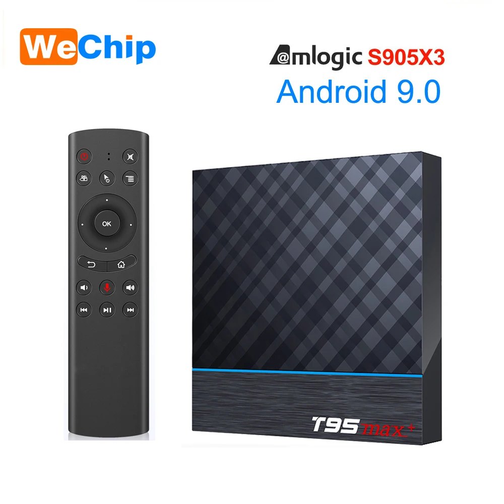 Wechip T95 MAX Plus+ Smart Android 9,0 ТВ приставка Amlogic S905X3 4G ram Wifi приставка поддержка Youtube HD видео Отт медиаплеер