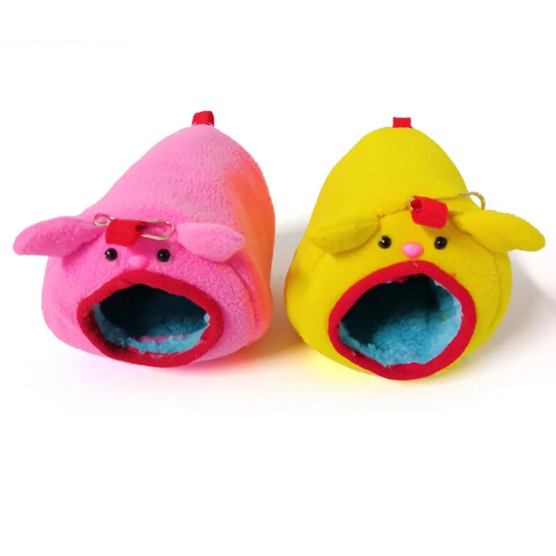 Small Pet Warm Velvet Cloth Sleeping Nest Hanging Bed For Hamster Parrot Squirrel Cute Bear Shape
