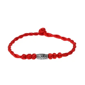 

Handmade Braided Red Rope Tibetan Silver Adjustable Red String Bracelet Couple Bracelets Amulet Couple Lucky Bracelet Unisex