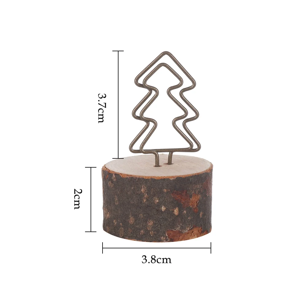 2 шт Деревянный пень металлический провод визитница Свадебная вечеринка карточка с именем и местом зажимы фото стенд Рождественское украшение