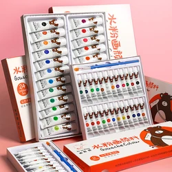 Non-Toxic Washable Water Color School Student Beginner Necessary Art Supplies Child Safe Gouache Pigment Colorful Accessories