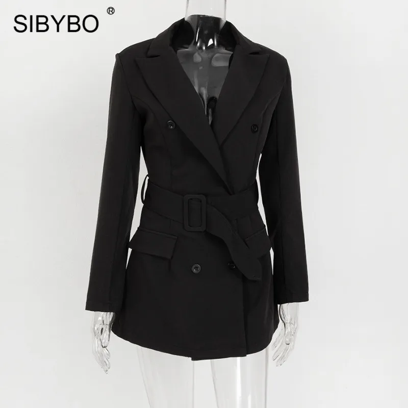 SIBYBO комбинезон для новорожденных с длинными рукавами осенний блейзер для женщин с вырезами Глубокий V сексуальное женское пальто однотонный Повседневный длинный женский Блейзер Топы