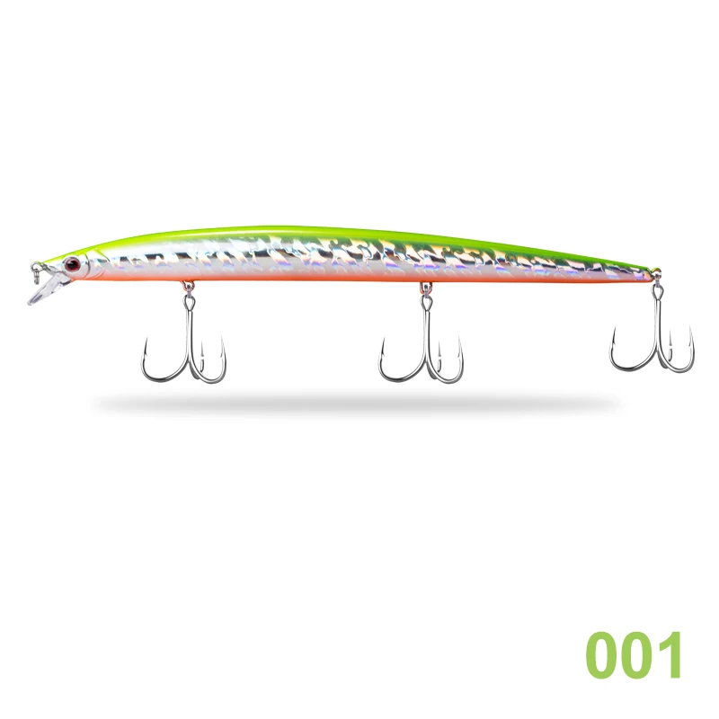 Hunthouse jerk minnow 210 мм/34 г приманка длинная литья плавающая наживка pesca jerkbait корпус из нержавеющей стали hardcore minnow 210 - Цвет: 001