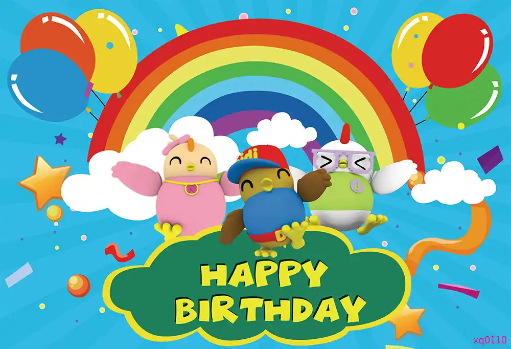 Blue Sky Rainbow Balloons Didi And Friends Custom Photography Background Photo Studio Baby Shower Boy 1st Birthday Backdrop Background Aliexpress
