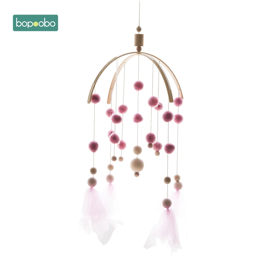 Pink Tassel Bopobo детская Мобильная подвесная погремушка, игрушки, заводная Музыкальная шкатулка, вешалка, сделай сам, подвесная детская кроватка, мобильная кровать, колокольчик, игрушечный держатель, кронштейн - Цвет: Pink Tassel