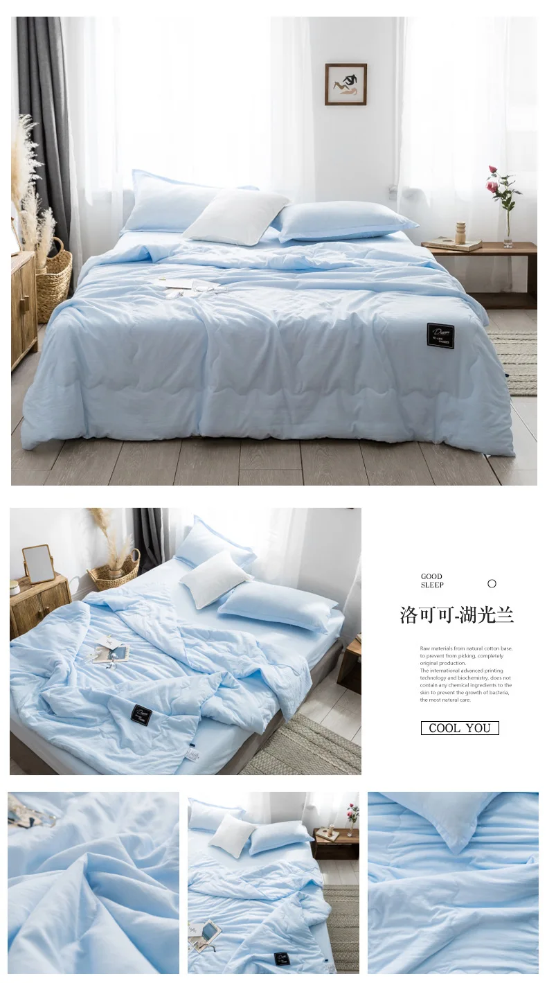 Японское стираное хлопковое Скандинавское одеяло с кондиционированием воздуха, летнее крутое одеяло, простыня, двойное летнее тонкое одеяло, летнее одеяло