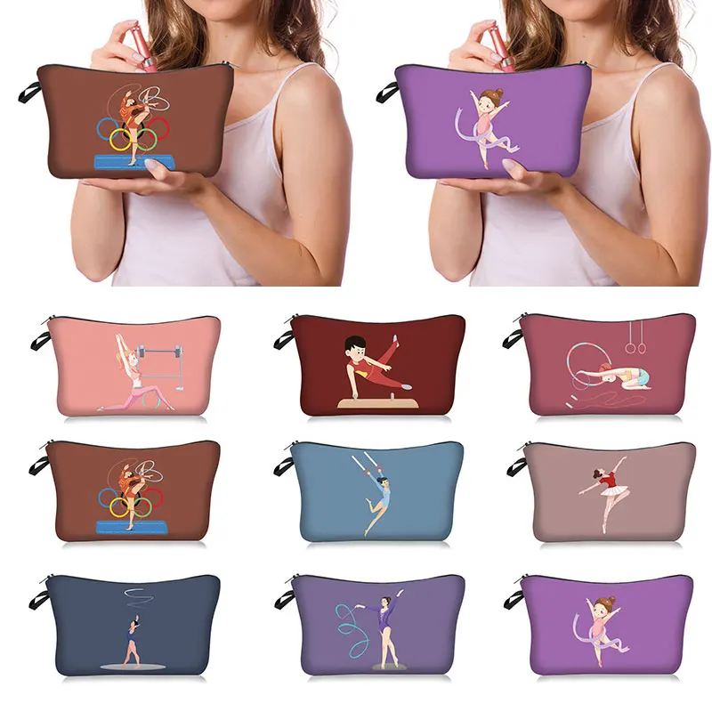 Rhythmic Gymnastics Girls Cosmetic Bag Women Neceser Makeup Bag Travel organizer Fashion Wash
