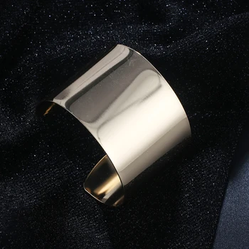 

HOT steel 50mm wide polished plain cuff bangle bracelet summer fashion decoration ornament jewelry accessory 3pcsx