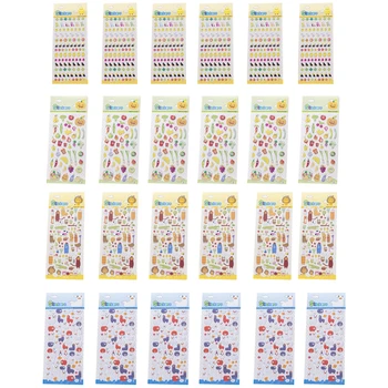 

NICEXMAS 24pcs Bubble Sticker Cute Cartoons Safe Three-dimensional Bubble Sticker Puffy Sticker for Children Toddlers Kids