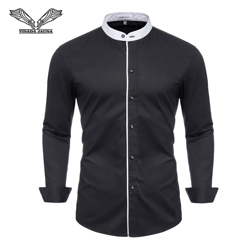 Новое поступление, белая мужская рубашка с длинным рукавом, деловые повседневные рубашки, мужские рубашки, удобная одежда, Camisa Masculina N5141 - Цвет: Black 57