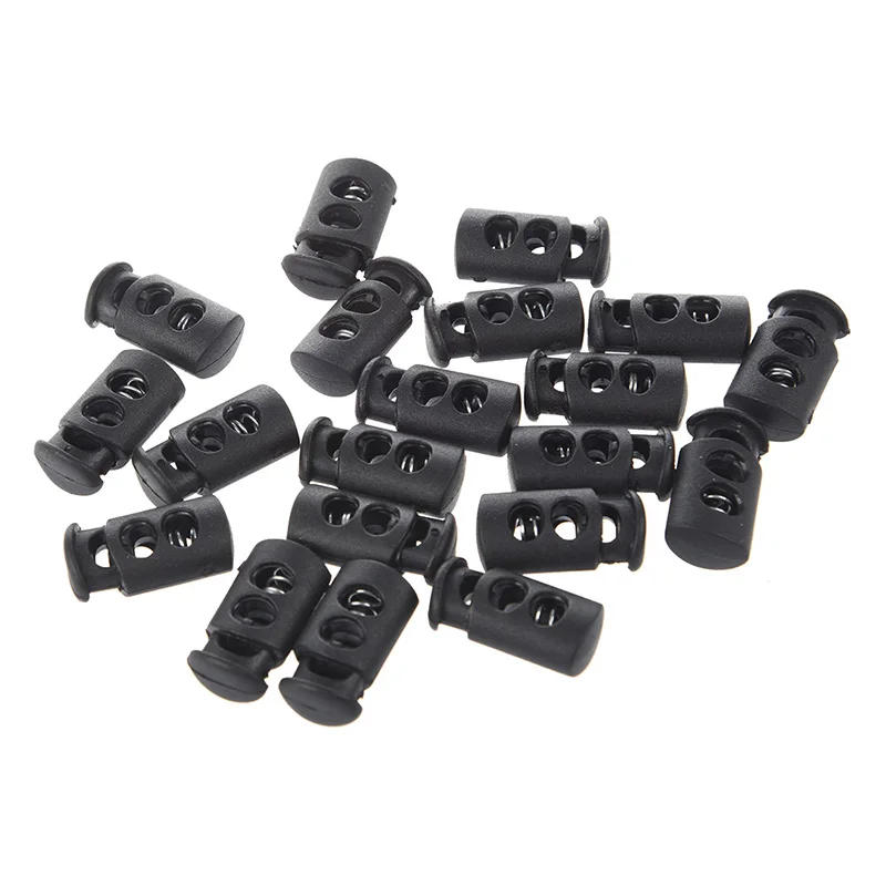 20 Pcs 0.24" Dia Hole Rope Drawstring Cord Locks for Clothing Tent Backpack