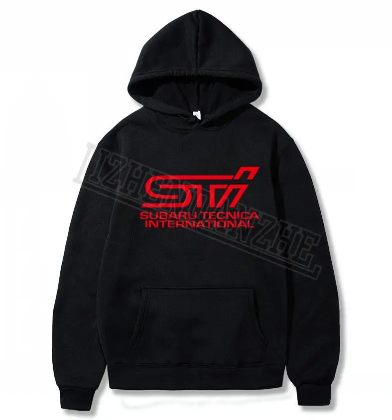 Мужские толстовки с логотипом Subaru STI, толстовки с машинками, модная весенне-осенняя брендовая одежда, женские толстовки, топы - Цвет: Черный