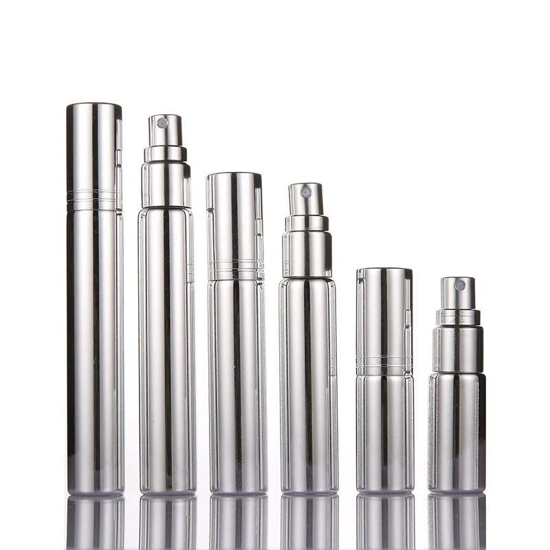 300Pcs 5ml 10ml 15ml Perfume Bottle Spray Fine Mist Atomizer Aluminum Skin Care Refillable Fragrance Cosmetic Accessories Vials