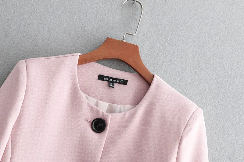 

40cc8-8779 2018 Autumn New Style Laminated Decoration Cuff Two-Button Small Suit Coat Women's