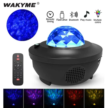 

WAKYME LED Projector Star Moon Night Light Colorful Flashing Star Projection Lamp Music Player for Kids Baby Bedroom Xmas Gift