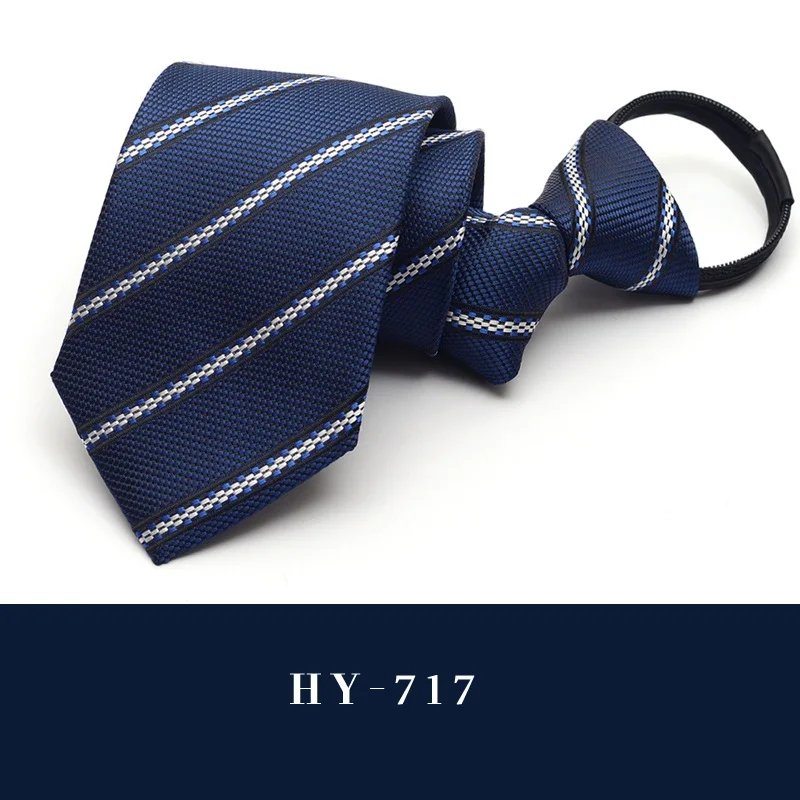 HY-717 Высокое качество, новинка, дизайнерские, брендовые, модные, деловые, повседневные, 7 см., тонкие галстуки для мужчин, на молнии, галстук, формальные, свадебные, с подарочной коробкой - Цвет: HY-717