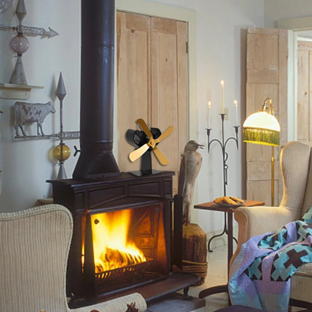 Fireplace Compact Ultra Quiet Fan Stove Heat Powered Eco-friendly Chimney Wood Blower Burner