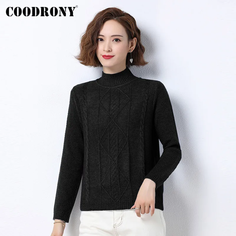 COODRONY Brand Autumn Winter Criss-Cross Knitting Sweaters Women Casual Solid Color Elegant Fashion Female 2020 Jumpers W1129