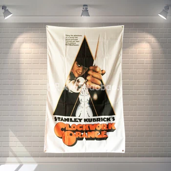 

"Clockwork oranges" Movies Poster Scrolls Flag Bar Cafes Hotel Theme Home Decoration Banners Hanging Art Waterproof Cloth Decor