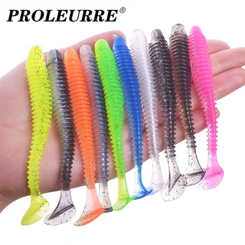 BIG OFFER ❤️ Proleurre Fishing Worm Soft Lures Jig Wobblers 5cm 7cm 9cm Easy Shiner For Carp Bass Artificial Double Colors Silicone Swimbait - discount item 37% OFF Sports & Entertainment