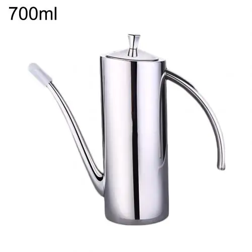 700ml Curved Handle Нержавеющая сталь дозатор масла бутылка герметичный соус уксус контейнер посуда - Цвет: 700ml Curved Handle