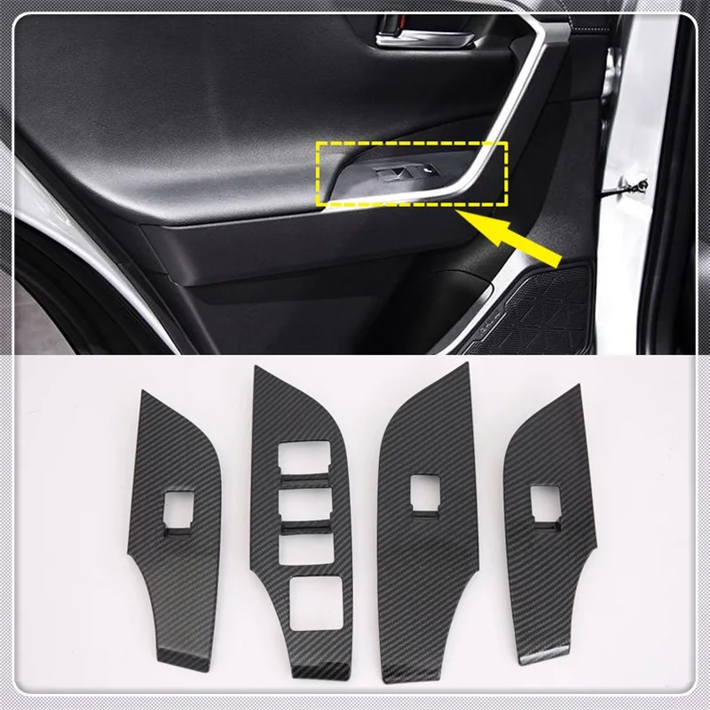 Для левостороннего привода автомобиля для Toyota RAV4 переключатель окна автомобиля подъемная крышка отделка подлокотника автомобиля-Стайлинг Аксессуары 4 шт