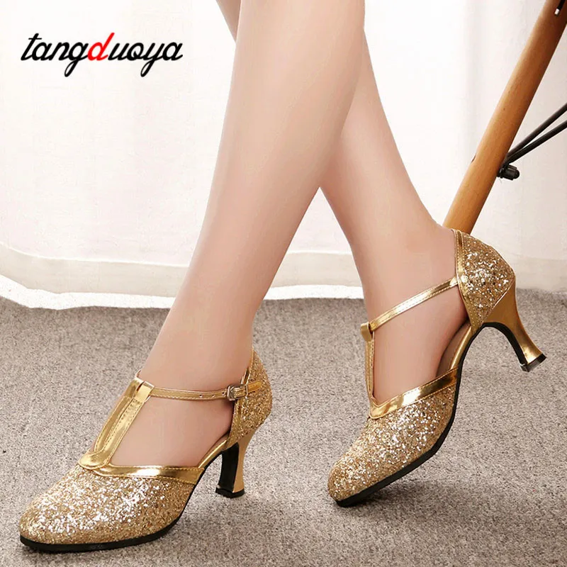 Salsa Latin Dance Shoes For Women Tango Ballroom Dance High Heels Soft Dancing Shoes For Women 3.5/5.5cm Ballroom Dance Sandals 2