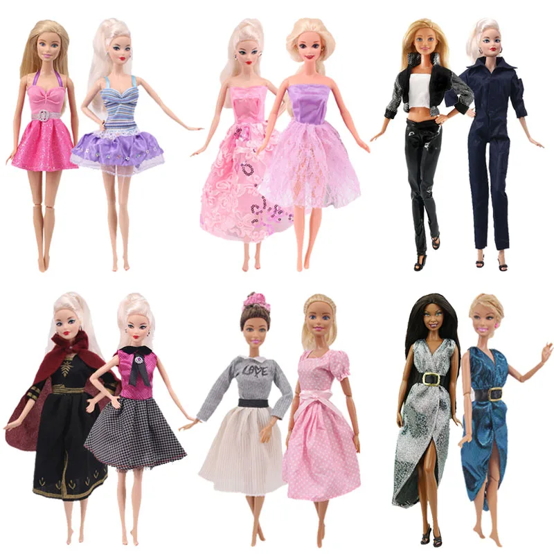 Promoción 2 unids/lote Barbies ropa de la muñeca de Dsiney Elsa vestido de princesa envío gratis para Barbies muñeca Casual desgaste diario atuendo de gemelos de X6MNeRYQa3O