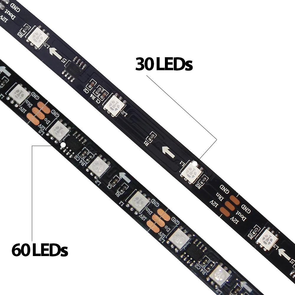 DC12V WS2811 Светодиодный светильник 1 м 30/60 светодиодный s Чехол для компьютера, с интерфейсом питания SATA, светодиодный контроллер Symphony