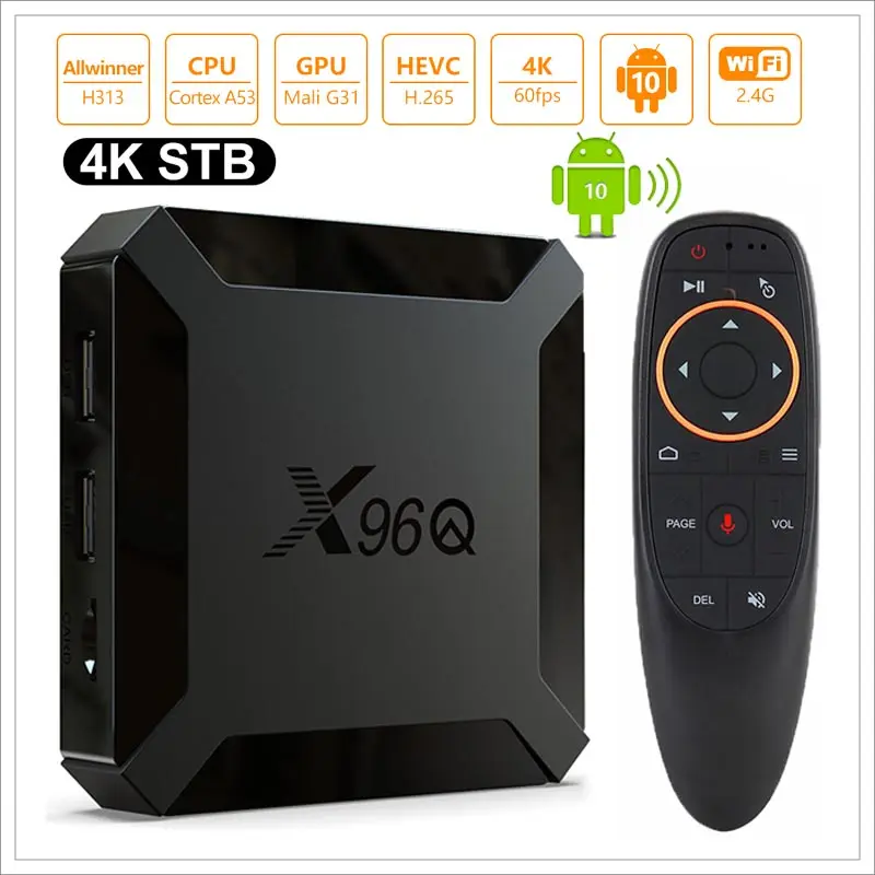 2020 Новый Приставка Android 10 0 TV Box Smart X96Q Allwinner H313 четырехъядерный 2 Гб 16 4K Netflix Youtube