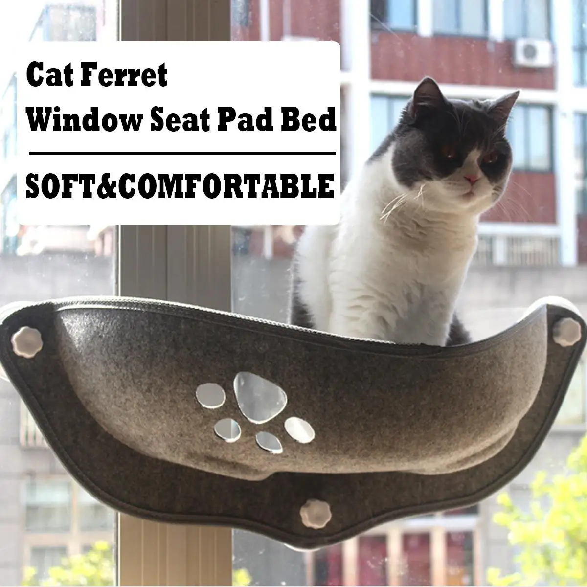 

Hanging Cat Bed Mat Soft Cat Hammock Window Hammocks Kennels 15KG cat Safe Hanging Shelf Seat Beds Cover Cushion