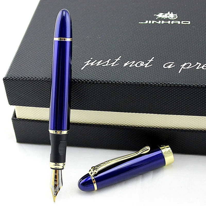 Jinhao X450 Роскошная красная с черной линией перьевая ручка высокого качества металлические чернильные ручки для офисных принадлежностей школьные принадлежности